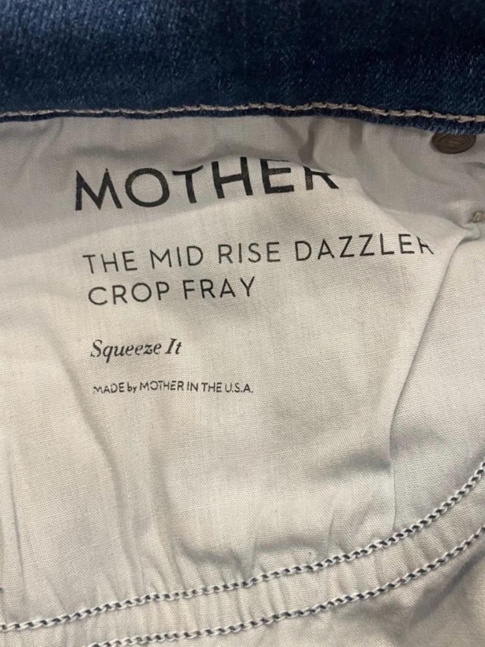 MOTHER Denim jeans mid rise dazzler crop fray squeeze it size 27 - Picture 7 of 12